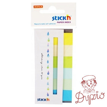 Zakładki papierowe 45x15mm 6 kolorów SUMMER 180 kartek 21596 STICK&acute N