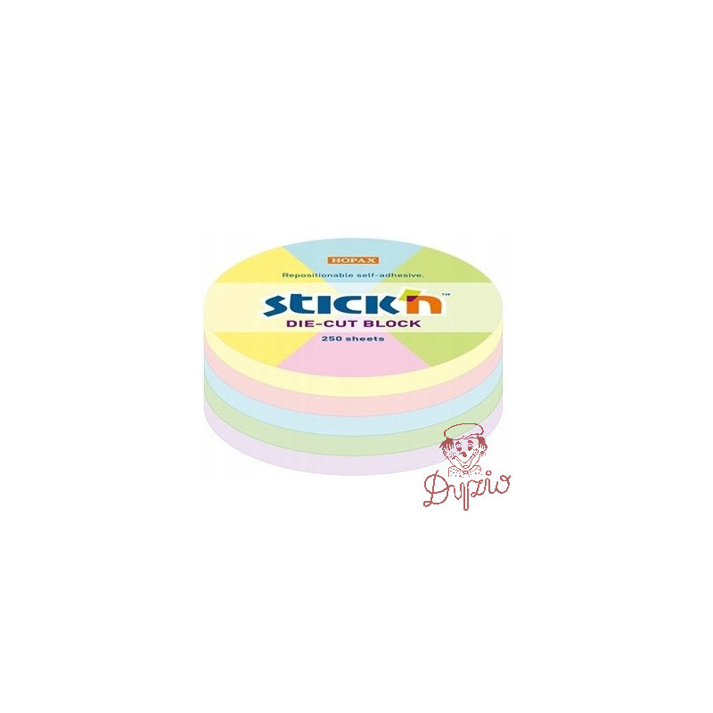 NOTES KOŁO, 67X67MM, MIX 5 KOL. PASTELOWYCH, 250KART. 21829