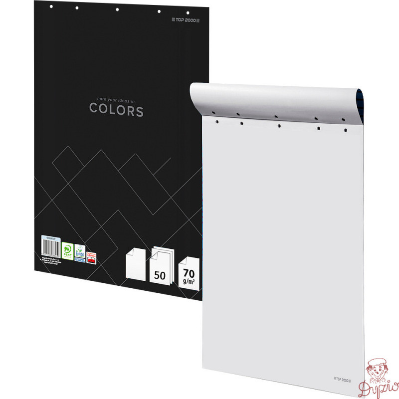 Blok do flipcharta 64x90cm 50 kartek gładki biały COLORS 400169250 TOP 2000