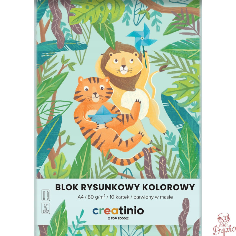 Blok rysunkowy szkolny A4 kolorowy 10 kartek 80g CREATINIO 400176665 TOP 2000
