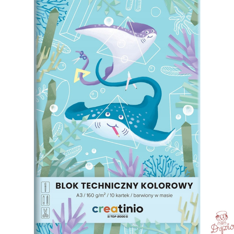 Blok techniczny A3 10k 160g CREATINIO kolorowy barwiony w masie 400176680