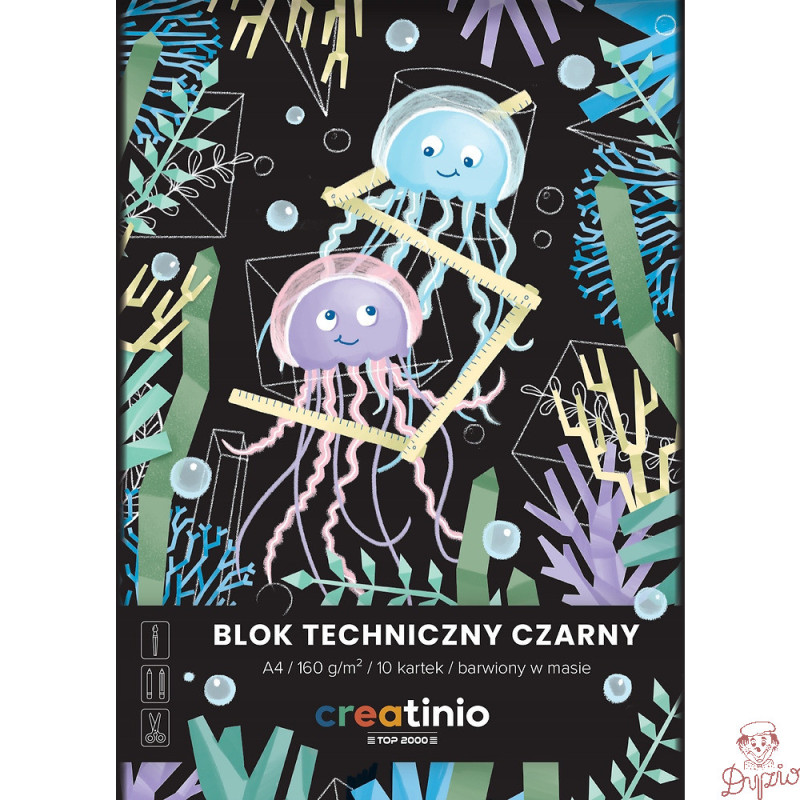 Blok techniczny szkolny A4 czarne kartki 10 kartek 160g 400176681 TOP 2000