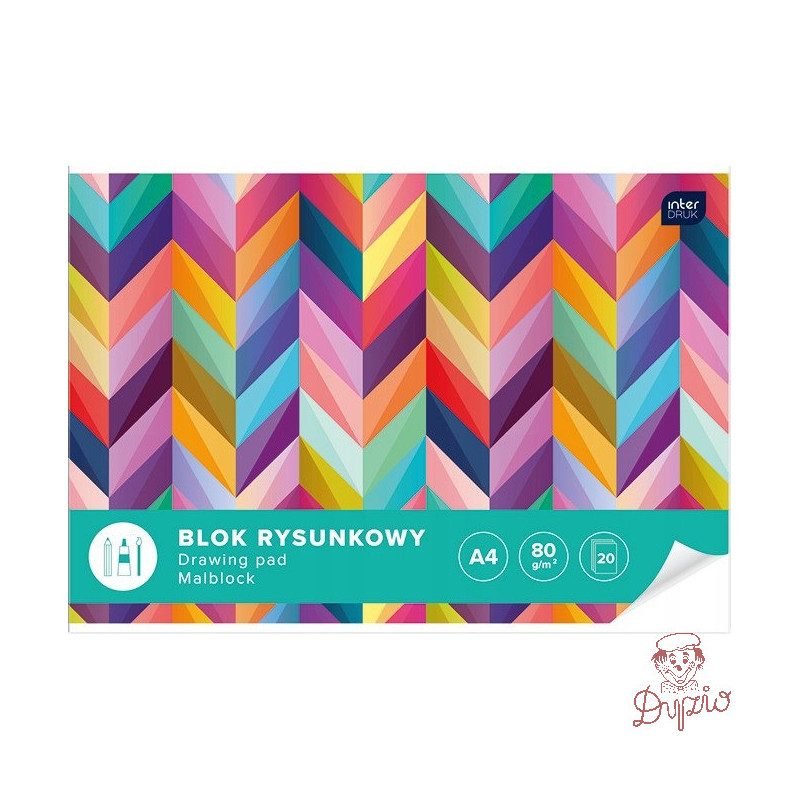 Blok rysunkowy A4 20k biały INTERDRUK