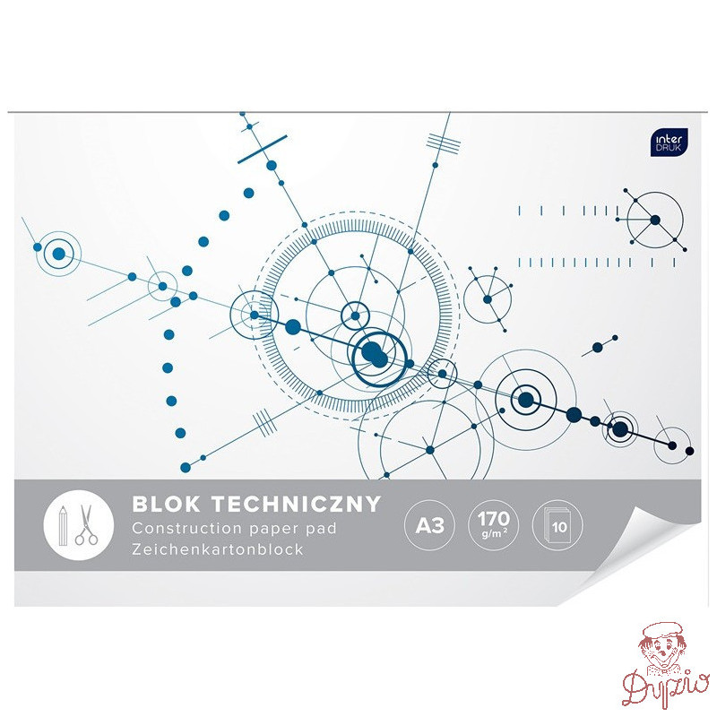 Blok techniczny A3 10k INTERDRUK