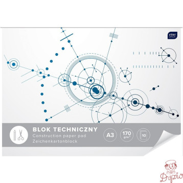Blok techniczny A3 10k INTERDRUK
