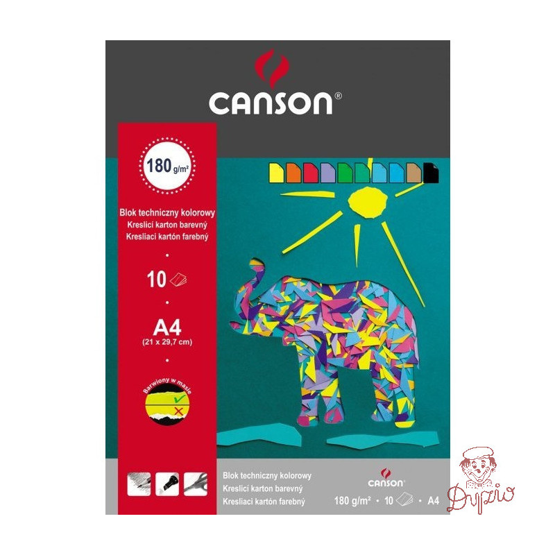 Blok techniczny A4 160g kolorowy 400075209 CANSON