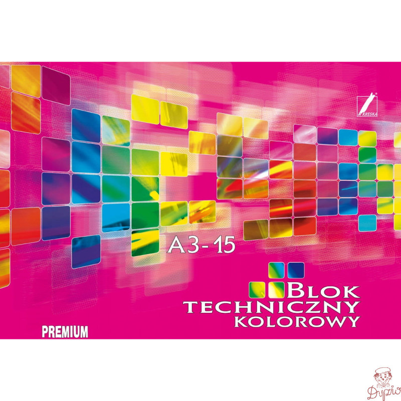 Blok techniczny kolorowy A3 15k PREMIUM KRESKA