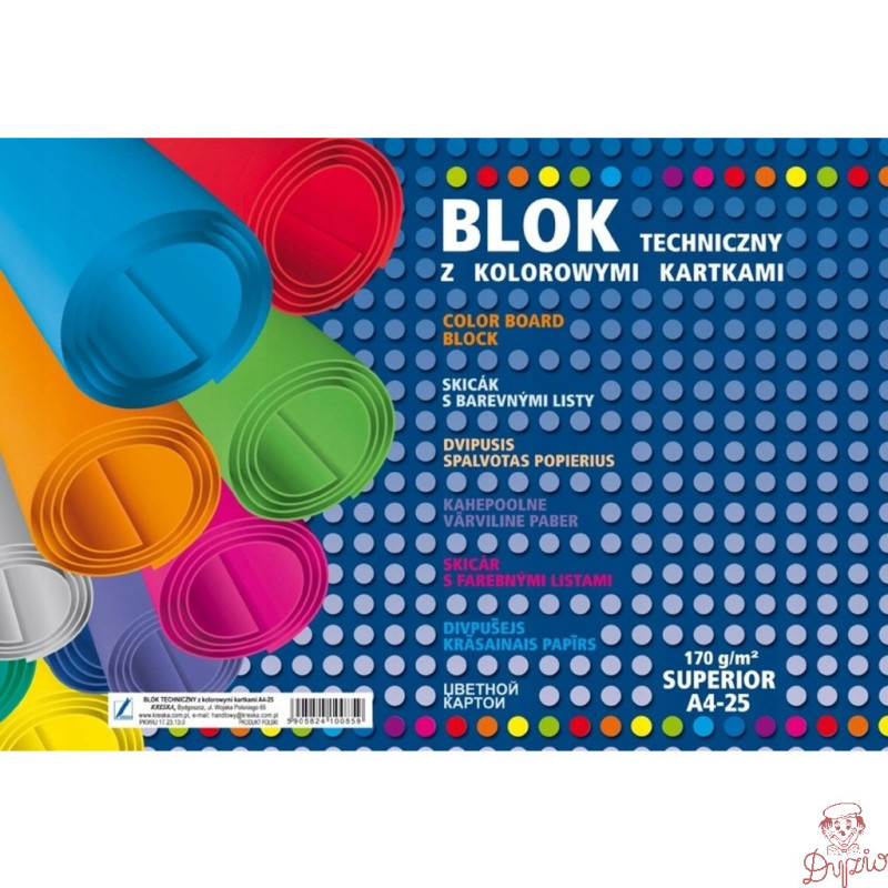 Blok techniczny kolorowy A4 25k SUPERIOR 00045 KRESKA