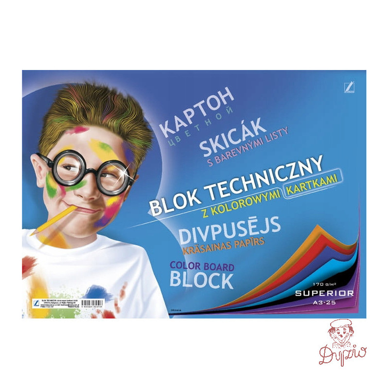 Blok techniczny kolorowy A3 25k SUPERIOR 00105 KRESKA