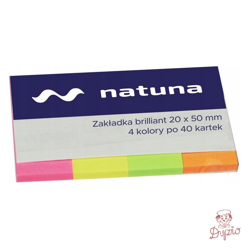 Zakładka indeksująca 20x50mm 4x40k brilliant NATUNA (NSP20/50/D)