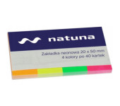 Zakładka indeksująca 20x50mm 4x40k neonowa NATUNA (NSP20/50/N/D)