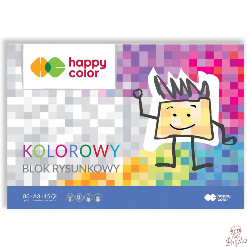 Blok rysunkowy kolorowy A3 15k 80g HA 3708 3040-09 HAPPY COLOR