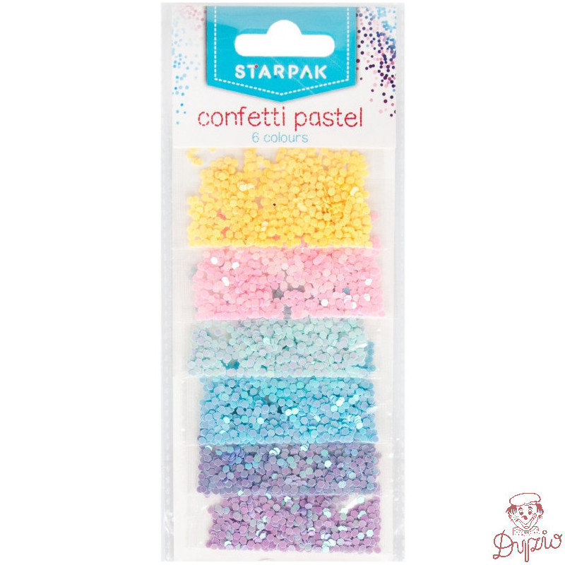 Konfetti pastelowe 6 kol. x 2g. 457123 STARPAK