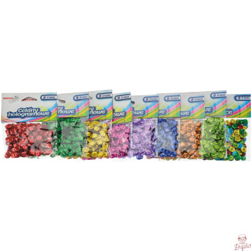 Cekiny hologramowe 8mm mix kolorów MH8, 10g BREWIS