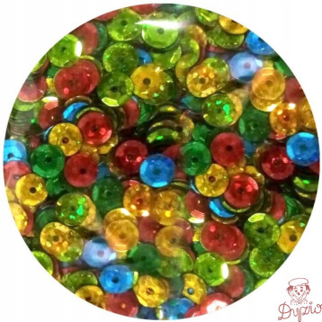 Cekiny hologramowe 6mm mix kolorów MH6 BREWIS
