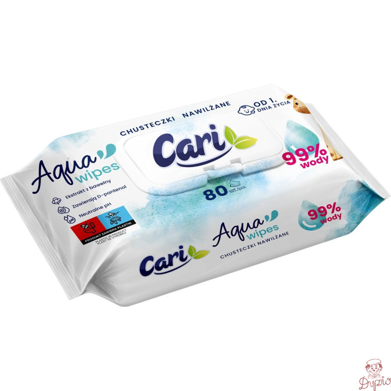 Chusteczki nawilżane CARI Aqua (80 chusteczek)