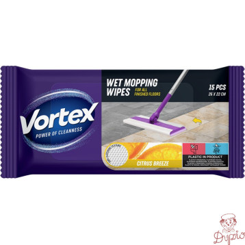 Chusteczki do mopowania podłóg na mokro CYTRUSOWA BRYZA 15szt. BS-VR-663549 VORTEX