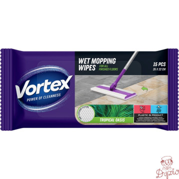 Chusteczki do mopowania podłóg na mokro TROPIKALNA OAZA 15szt. BS-VR-663525 VORTEX