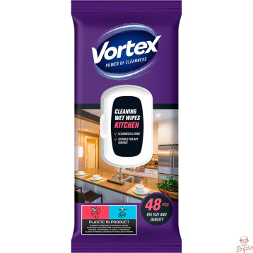 Chusteczki nawilżane VORTEX do kuchni z klapką 48 szt.