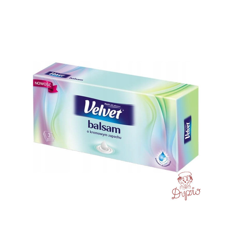 Chusteczki VELVET BALSAM (70 sztuk) 3 warstwy o Kremowym Zapachu