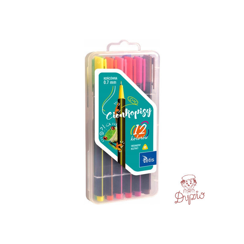 Cienkopis trójkątny 0.7mm 12kolorów KC001-B TETIS