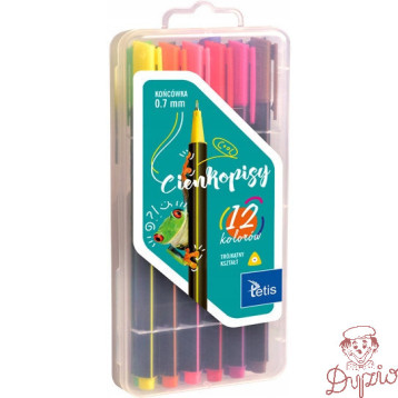 Cienkopis trójkątny 0.7mm 12kolorów KC001-B TETIS