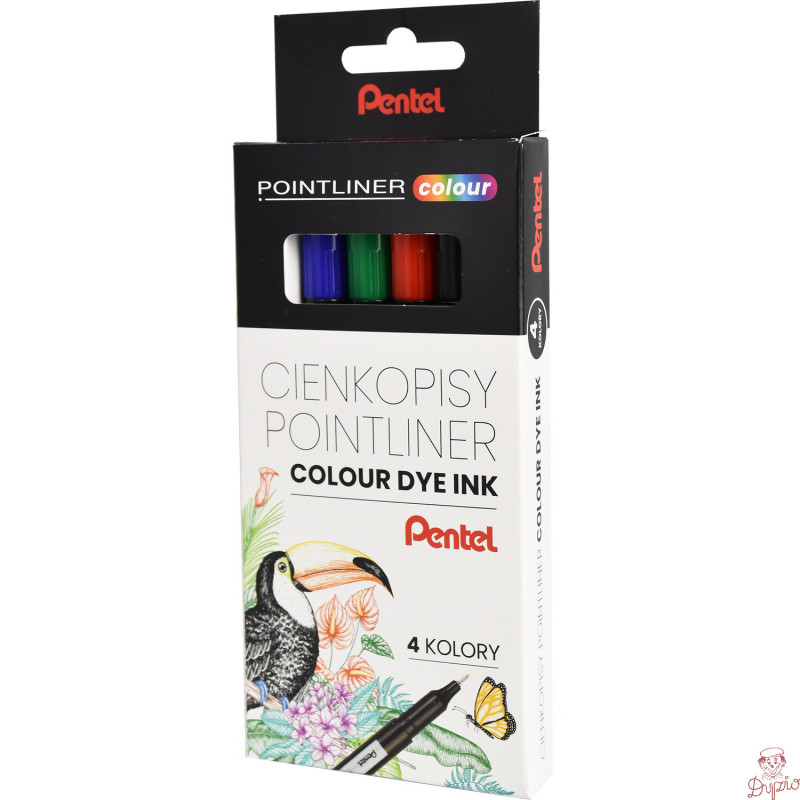 Cienkopisy POINTLINER COLOUR (4szt) S40-ST4PL PENTEL