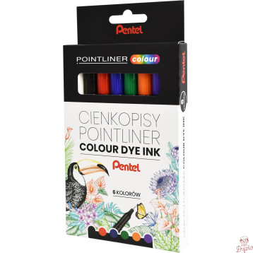 Cienkopisy POINTLINER COLOUR (6szt) S40-ST6PL PENTEL