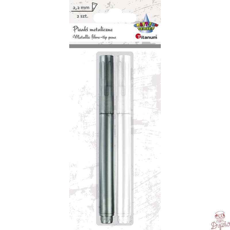 Cienkopis pisak metaliczny 2,2 mm 2 kol. biały/srebrny 463324 TITANUM