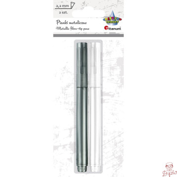 Cienkopis pisak metaliczny 2,2 mm 2 kol. biały/srebrny 463324 TITANUM