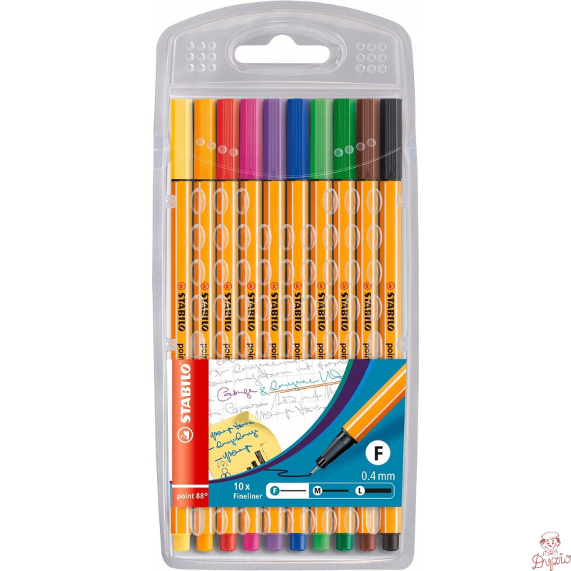 Cienkopis STABILO point 8810 0.4mm zestaw 10szt. w plastikowym etui