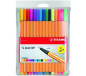 Cienkopis STABILO point 88 komplet 15szt. w tym 5 neonowych 8815-1