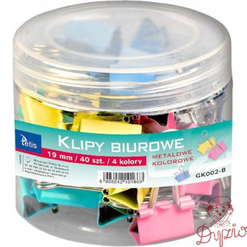 Klipy kolorowe 19mm 40szt. GK002-B TETIS
