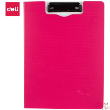 Deska z klipem pionowa A4 zamykana PP RIO różowa EF75002 PINK DELI