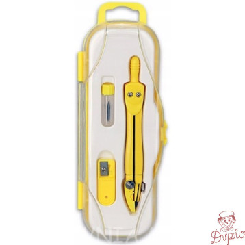 Cyrkiel szkolny z grafitem 2mm ( grafity +temperówka) PC-101 żółty w etui TT7632 PENMATE