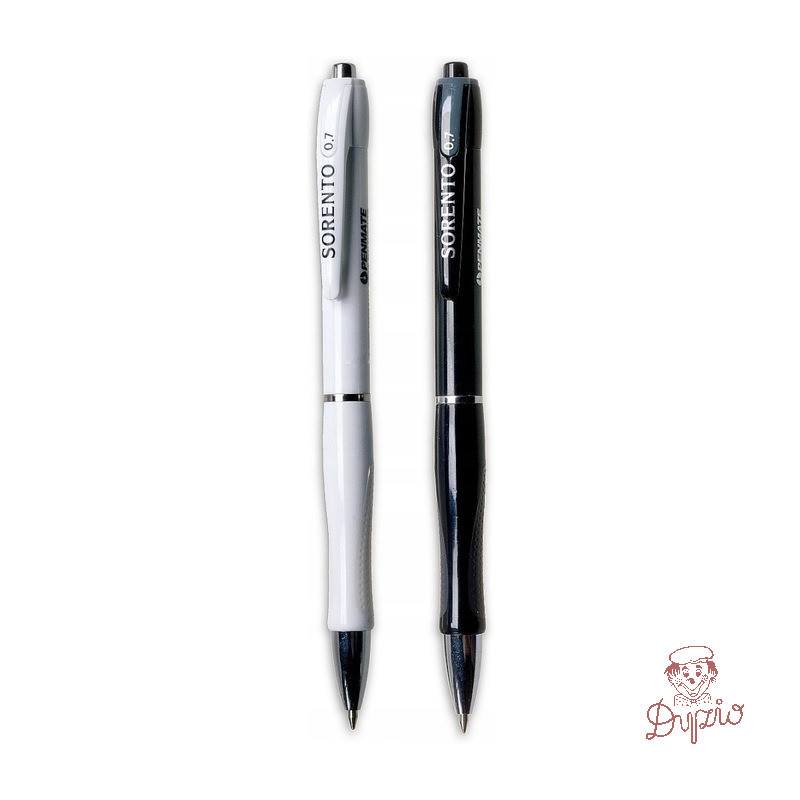 Długopis SORENTO Black- White TT7164 PENMATE