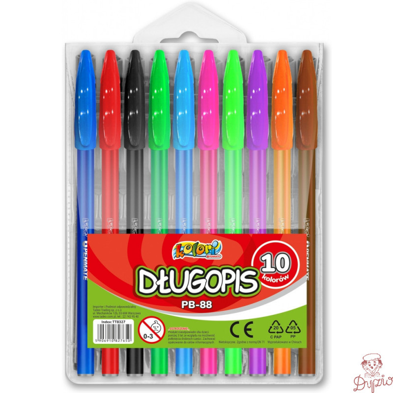 Długopis KOLORI PB-88 10 kolorów TT8327