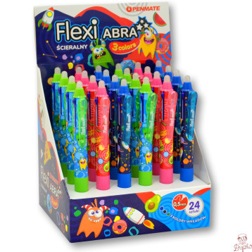 Długopis ścieralny 3 kolorowy FLEXI ABRA 3 COLORS TT8498 niebieski,zielony,czarny PENMATE