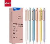 Długopis żelowy Super Smooth czarny Linfini mix kolorów obudowy EG338-BK DELI