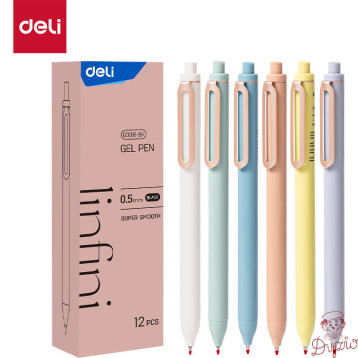 Długopis żelowy Super Smooth czarny Linfini mix kolorów obudowy EG338-BK DELI
