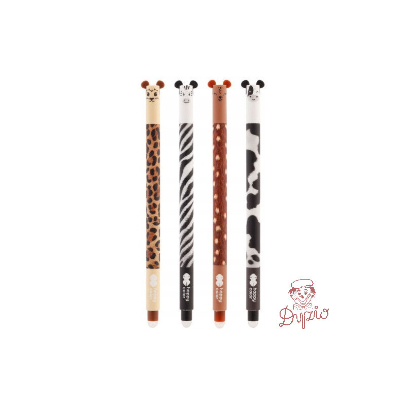 Długopis wymazywalny Uszaki Furry Safari 0,5mm niebieski Happy Color HA 4120 01US-3