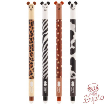 Długopis wymazywalny Uszaki Furry Safari 0,5mm niebieski Happy Color HA 4120 01US-3