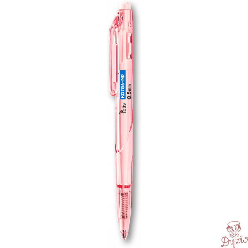Długopis automatyczny 0,5mm niebieski różowa obudowa KD706-NR TETIS