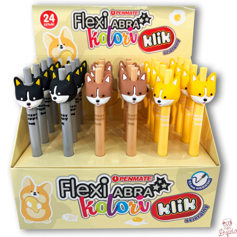 Długopis ścieralny automatyczny 0,5mm niebieski Flexi Abra KOLORI FOX TT8824