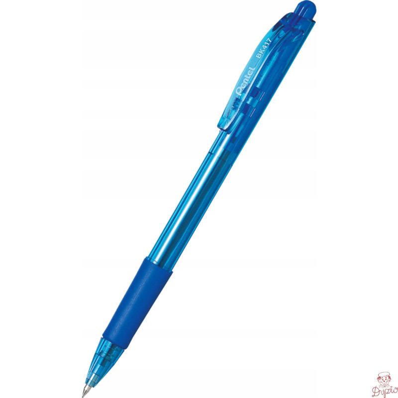 Długopis automatyczny niebieski WOW BK417/C z gumowym uchwytem ergonomiczny PENTEL