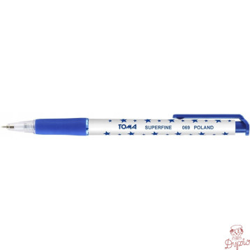 Długopis automatyczny GWIAZDKI niebieski 0,5mm TO-069 TOMA