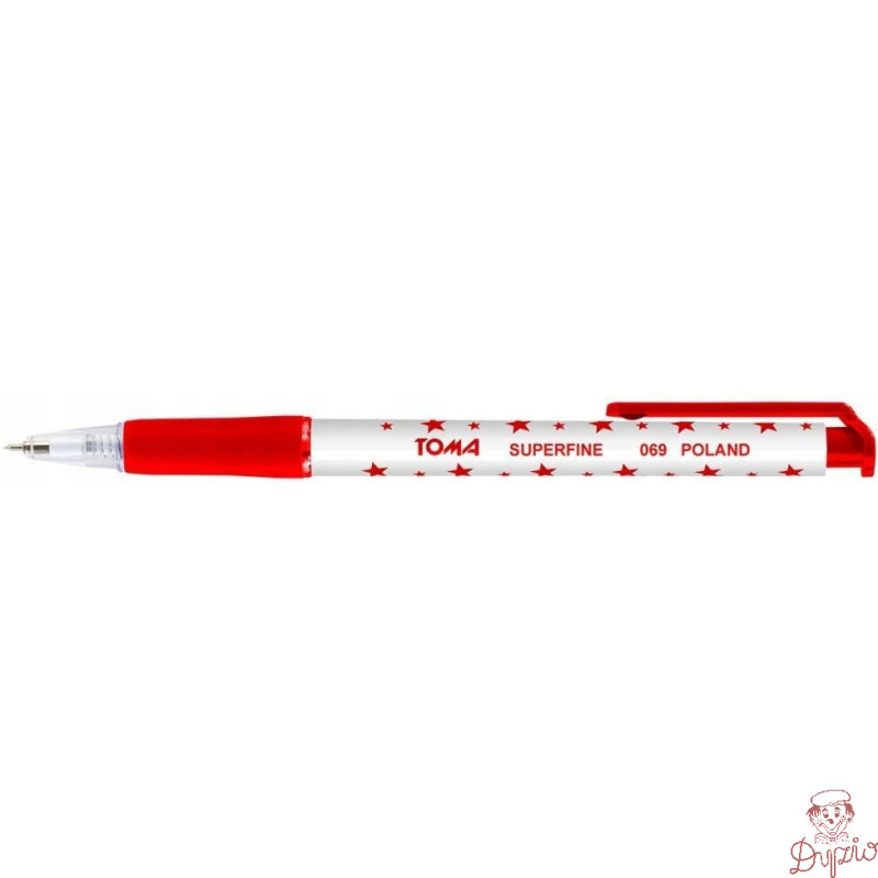 Długopis automatyczny GWIAZDKI czerwony 0,5mm TO-069 TOMA