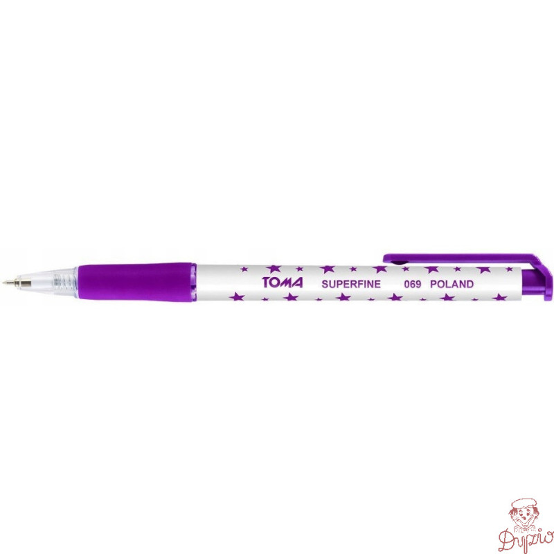 Długopis automatyczny GWIAZDKI fioletowy 0,5mm TO-069 TOMA