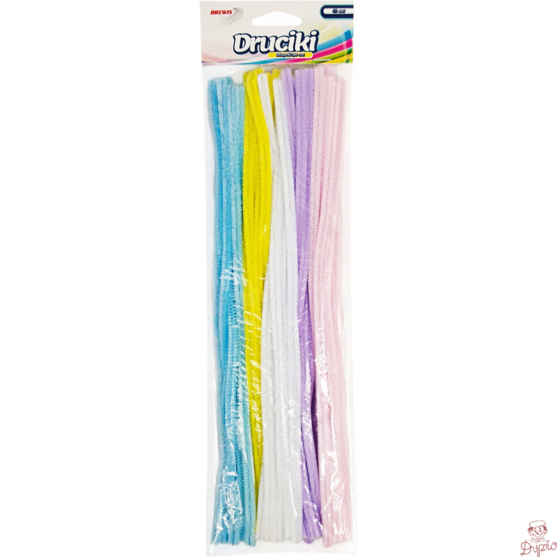 Druciki kreatywne DR32 pastelowe 2 mix kol. 40szt. BREWIS