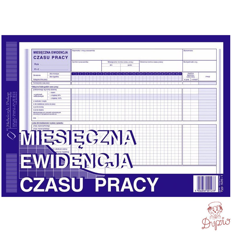 526-1 MEC Miesięczna ewidencja czasu pracy Michalczyk i Prokop
